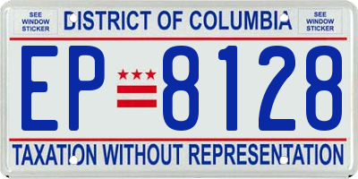 DC license plate EP8128