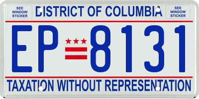 DC license plate EP8131