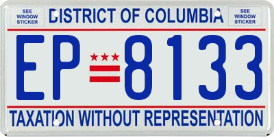 DC license plate EP8133