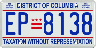 DC license plate EP8138