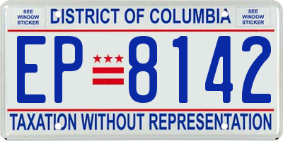 DC license plate EP8142