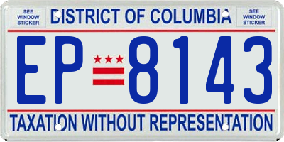 DC license plate EP8143