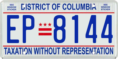 DC license plate EP8144