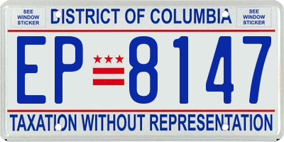 DC license plate EP8147