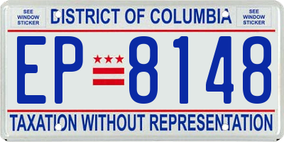 DC license plate EP8148
