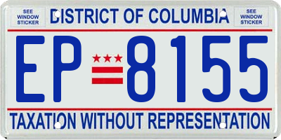 DC license plate EP8155