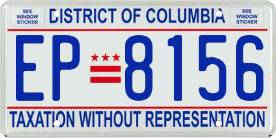 DC license plate EP8156