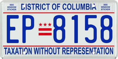 DC license plate EP8158