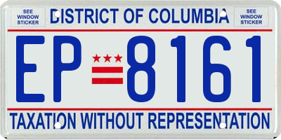 DC license plate EP8161