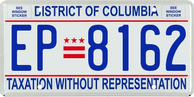 DC license plate EP8162