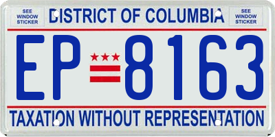 DC license plate EP8163