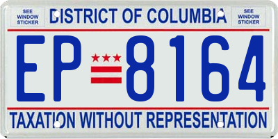 DC license plate EP8164