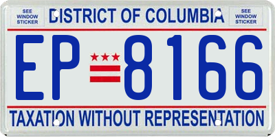 DC license plate EP8166