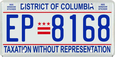 DC license plate EP8168