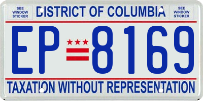 DC license plate EP8169