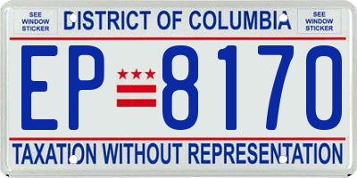 DC license plate EP8170