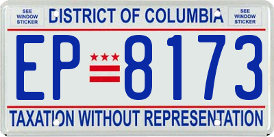 DC license plate EP8173
