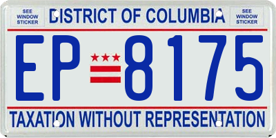 DC license plate EP8175