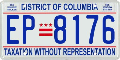 DC license plate EP8176