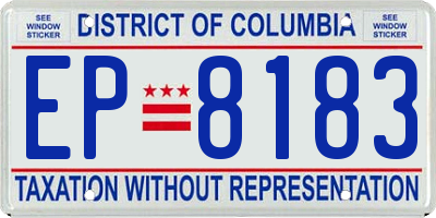 DC license plate EP8183