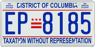 DC license plate EP8185