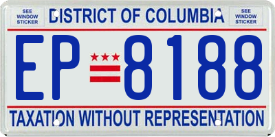 DC license plate EP8188