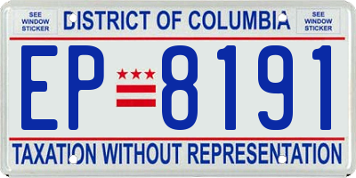 DC license plate EP8191