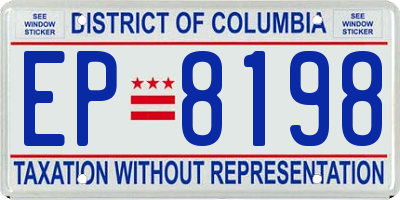 DC license plate EP8198