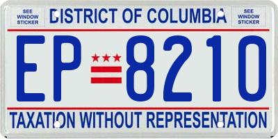 DC license plate EP8210