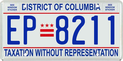DC license plate EP8211