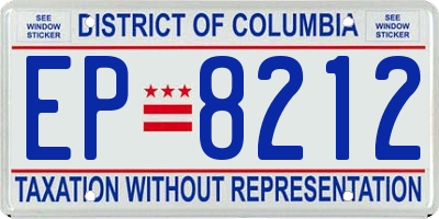 DC license plate EP8212
