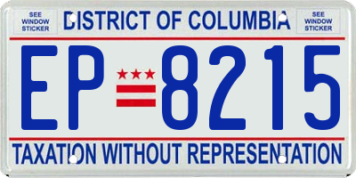 DC license plate EP8215