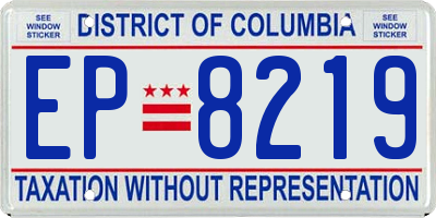 DC license plate EP8219
