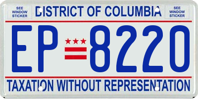 DC license plate EP8220