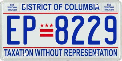 DC license plate EP8229