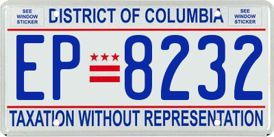 DC license plate EP8232