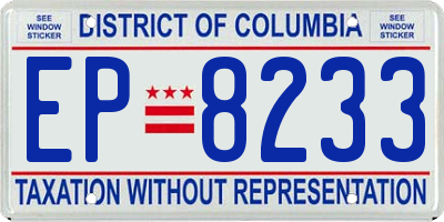 DC license plate EP8233