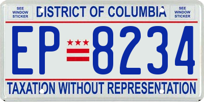 DC license plate EP8234
