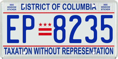 DC license plate EP8235