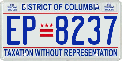 DC license plate EP8237