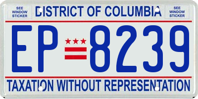 DC license plate EP8239