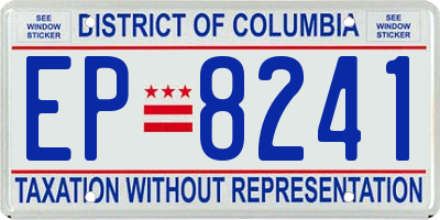 DC license plate EP8241