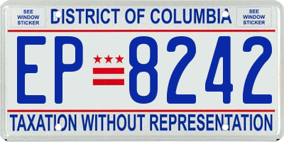 DC license plate EP8242