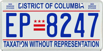 DC license plate EP8247