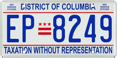 DC license plate EP8249
