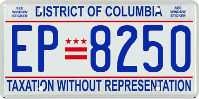DC license plate EP8250