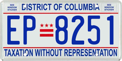 DC license plate EP8251