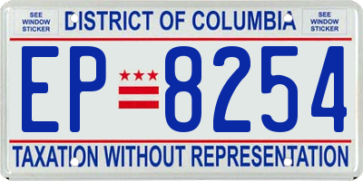 DC license plate EP8254