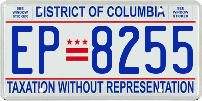 DC license plate EP8255