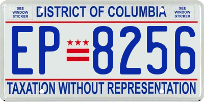 DC license plate EP8256